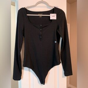 Black Henley Bodysuit